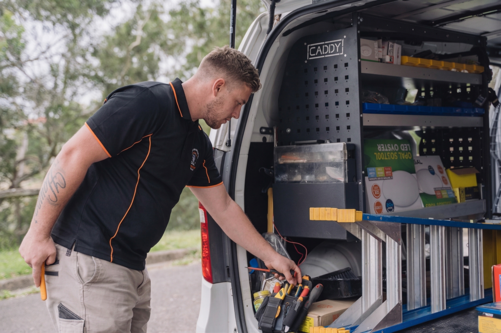 Licensed Botany electrician working on a residential job